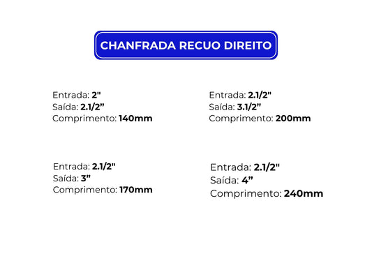 Ponteira Chanfrada Recuo Direito Inox 304
