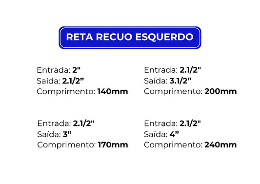 Ponteira Reta Recuo Esquerdo Inox 304