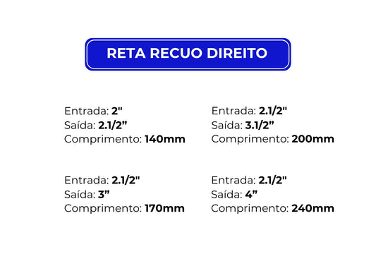 Ponteira Reta Recuo Direito Inox 304