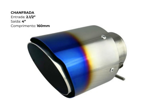Ponteira Chanfrada Inox 304 Titanium – Entrada 2.1/2” / Saída 4” / 160mm