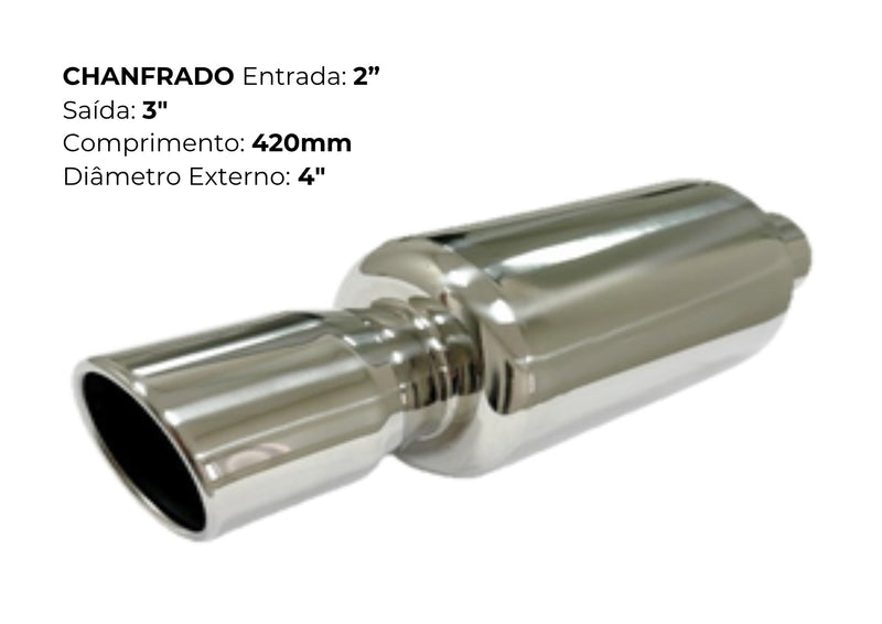 Ponteira Chanfrada Inox 304 com Corpo Alongado