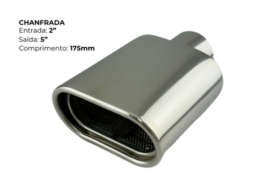 Ponteira Oval Chanfrada Inox 304