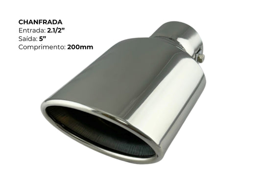 Ponteira Chanfrada Inox 304 — Entrada 2½″ | Saída 5″ | 200mm (Premium Performance)