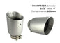 Ponteira Chanfrada Inox 304 com Furação Estilo Esportivo — Entrada 2½″ | Saída 4″ | 200mm (Premium Performance)
