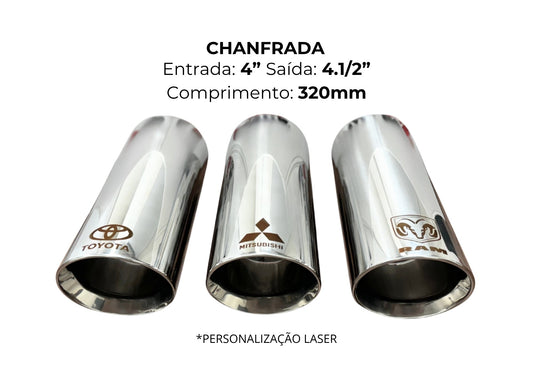 Ponteira Chanfrada Inox 304 Personalizada a Laser
