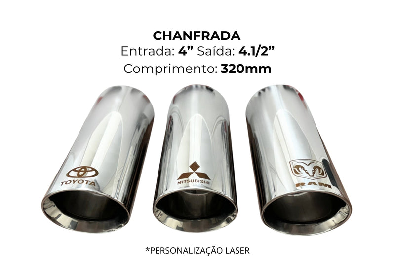 Ponteira Chanfrada Inox 304 Personalizada a Laser