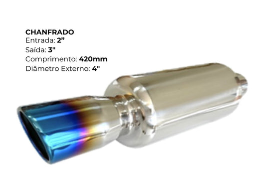 Ponteira Chanfrada Inox 304 Titanium – Entrada 2” / Saída 3