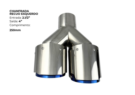 Ponteira Dupla Chanfrada com Recuo Esquerdo Inox 304