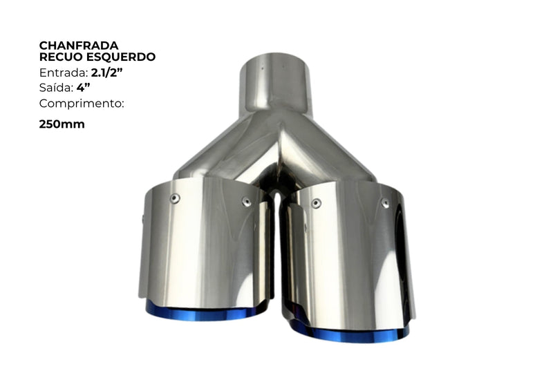 Ponteira Dupla Chanfrada com Recuo Esquerdo Inox 304