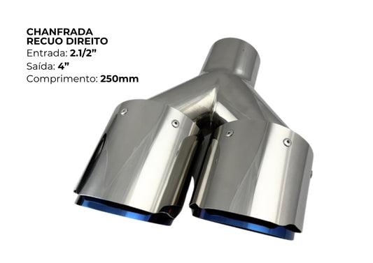 Ponteira Chanfrada Recuo Direito Azul Inox 304