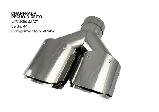 Ponteira Dupla Chanfrada Recuo Direito Inox 304